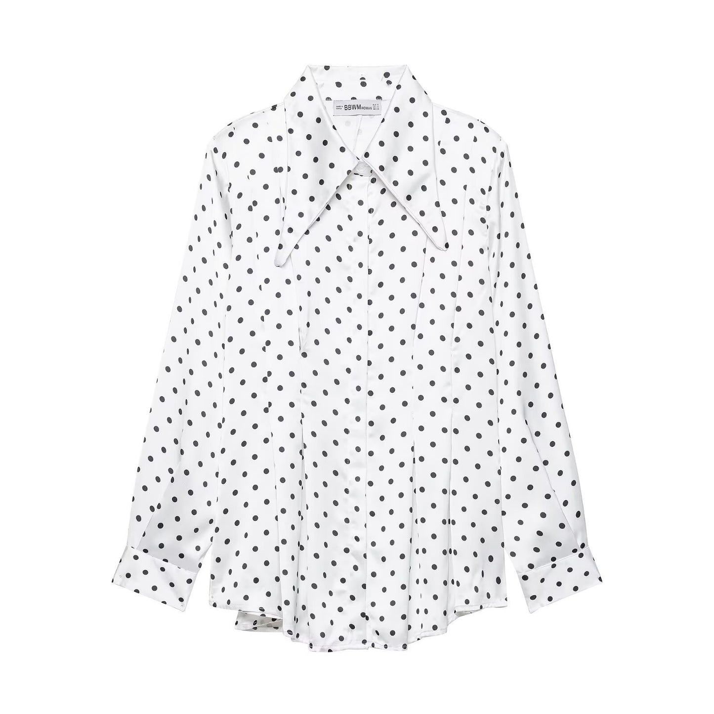 Women's Polka Dot Shirt and High-Waisted Pants