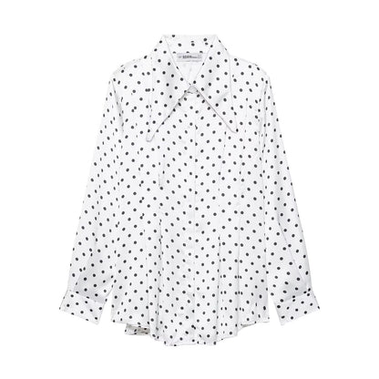 Women's Polka Dot Shirt and High-Waisted Pants