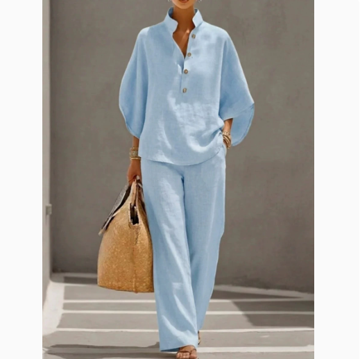 Women's Polyester Shirt and Pants Set