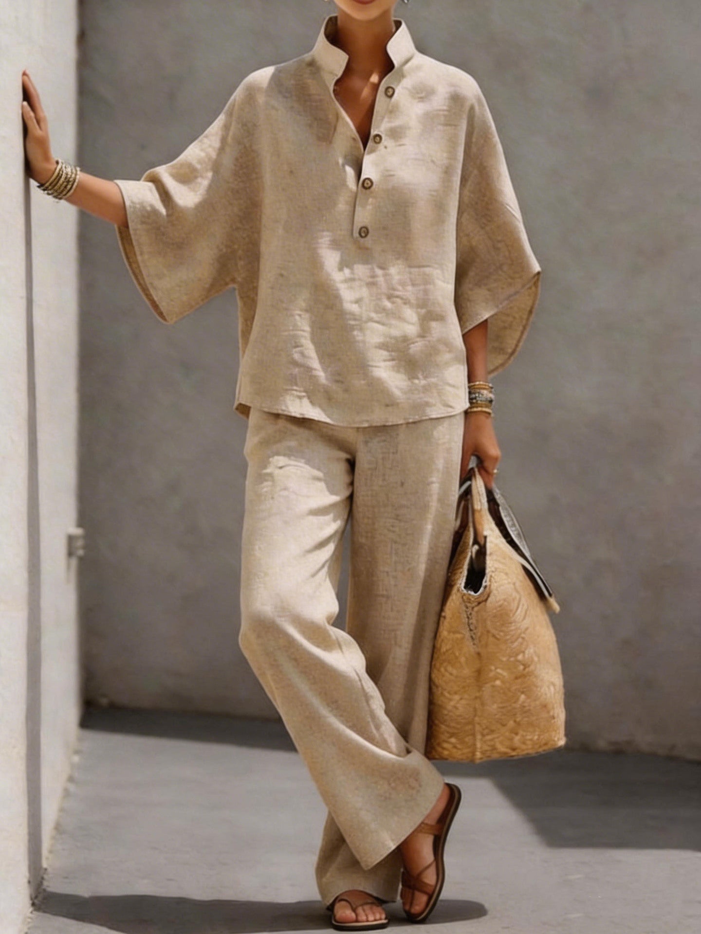 Women's Polyester Shirt and Pants Set