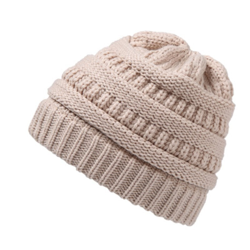Women's Ponytail Knitted Winter Hat
