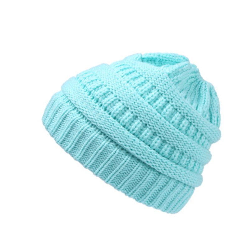 Women's Ponytail Knitted Winter Hat