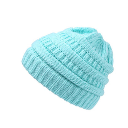 Women's Ponytail Knitted Winter Hat