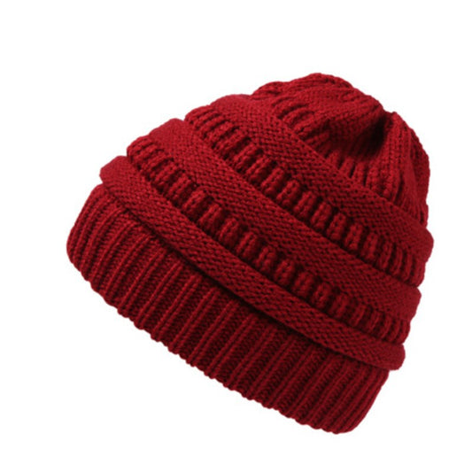 Women's Ponytail Knitted Winter Hat