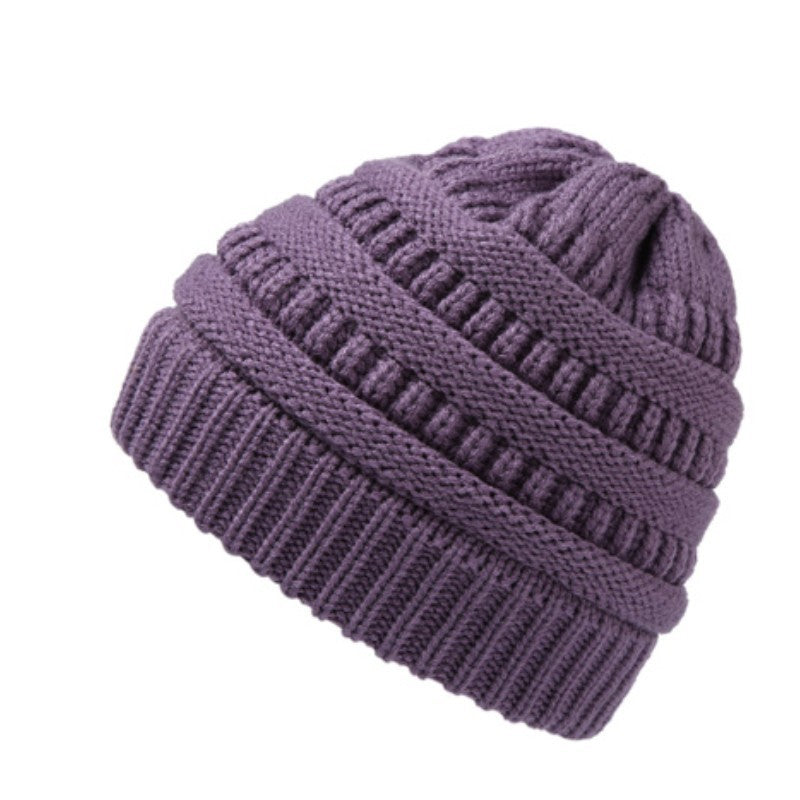 Women's Ponytail Knitted Winter Hat
