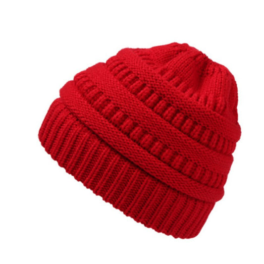 Women's Ponytail Knitted Winter Hat