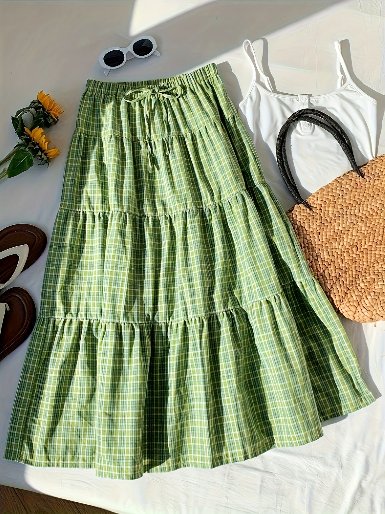 Women's Printed A-Line Layered Skirt