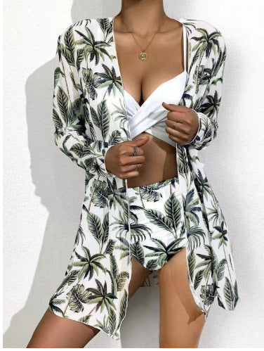 Women's Printed Bikini Three-Piece Swimsuit