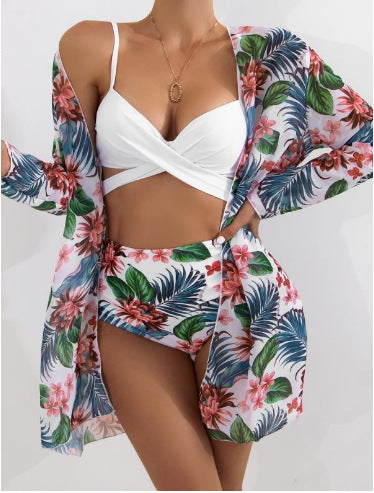 Women's Printed Bikini Three-Piece Swimsuit