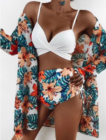 Women's Printed Bikini Three-Piece Swimsuit