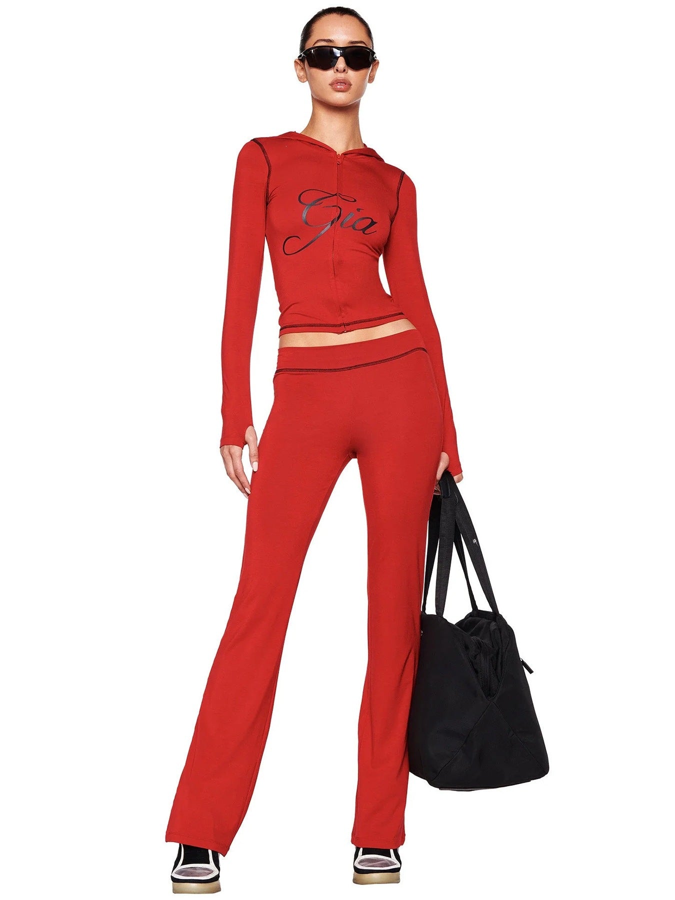 Women's Printed Hooded Long-Sleeve Two-Piece Set