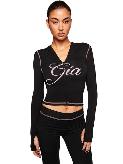Women's Printed Hooded Long-Sleeve Two-Piece Set