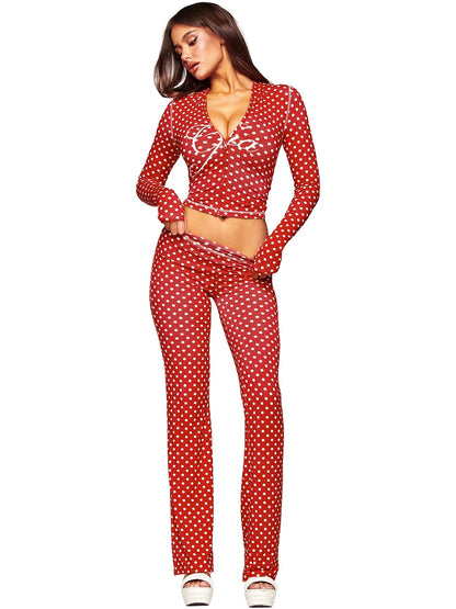 Women's Printed Hooded Long-Sleeve Two-Piece Set