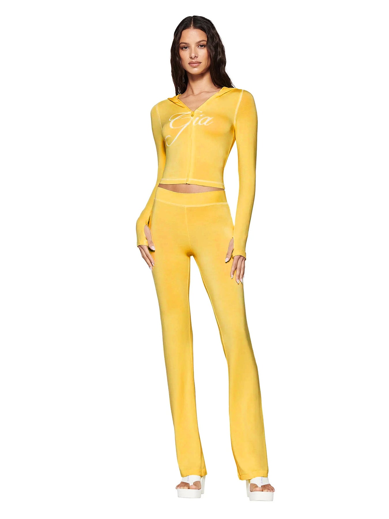Women's Printed Hooded Long Sleeve Two-Piece Suit