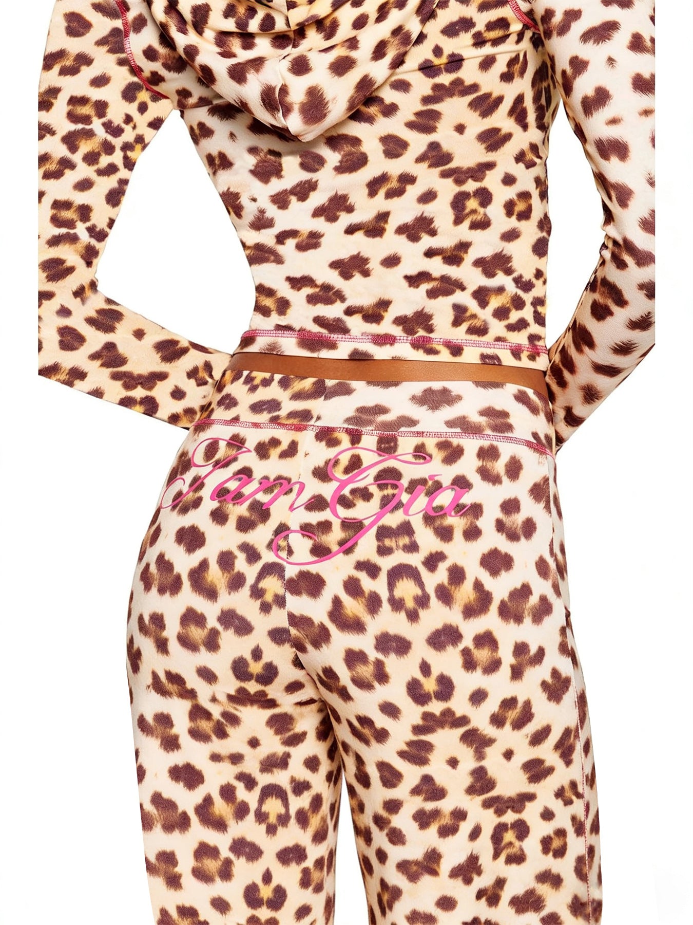 Women's Printed Hooded Long Sleeve Two-Piece Suit