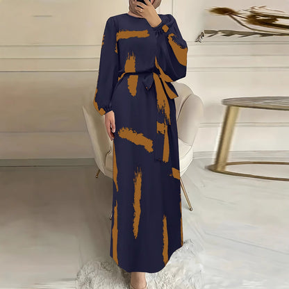 Women's Printed Islamic A-Line Dress