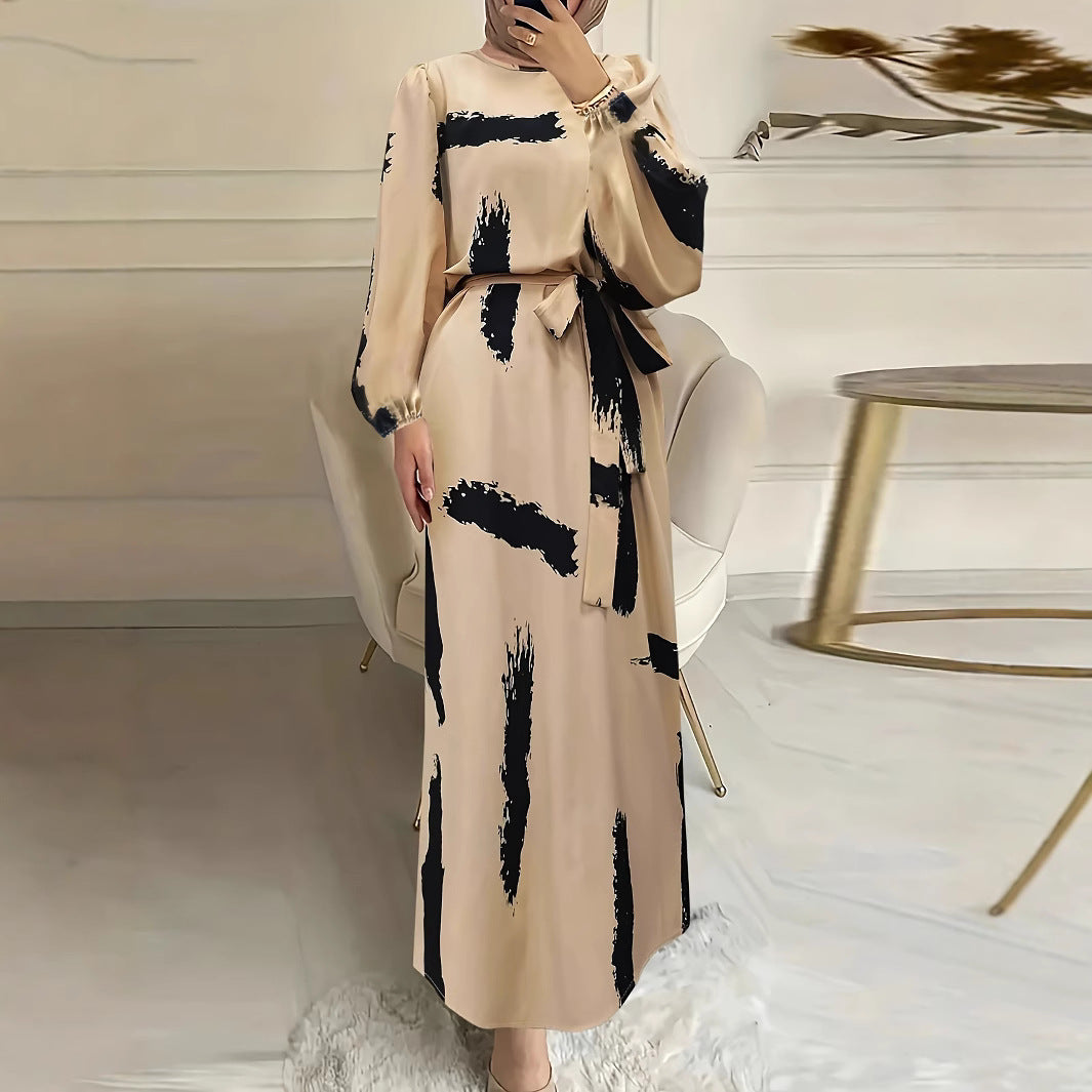 Women's Printed Islamic A-Line Dress
