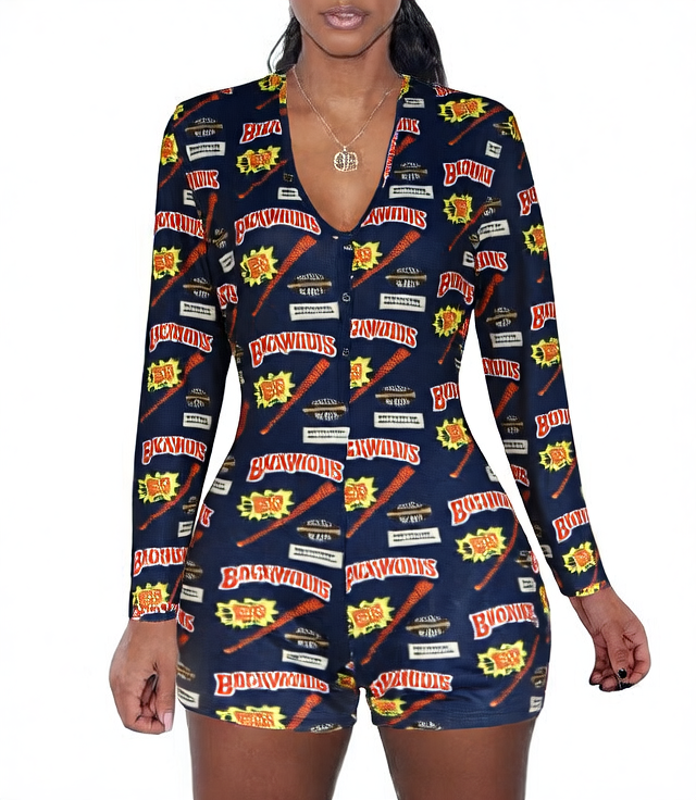 Women's Printed Long Sleeve Jumpsuit