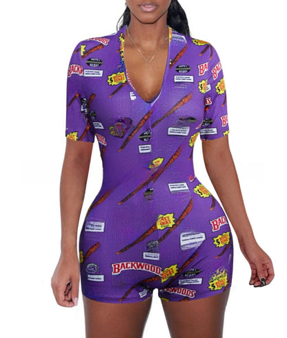 Women's Printed Long Sleeve Jumpsuit