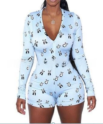 Women's Printed Long Sleeve Jumpsuit
