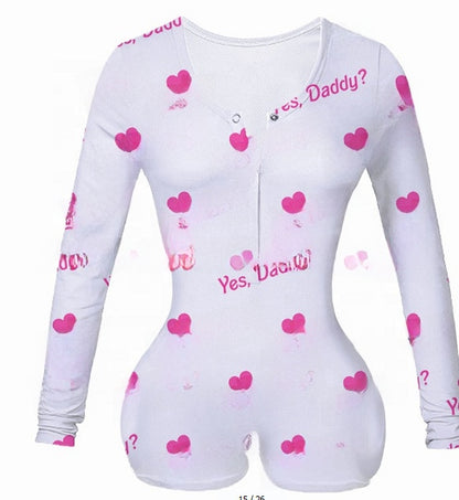 Women's Printed Long Sleeve Jumpsuit