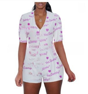 Women's Printed Long Sleeve Jumpsuit