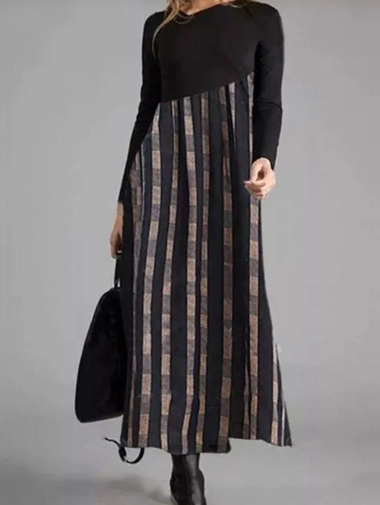Women's Printed Long Sleeve Slim Dress