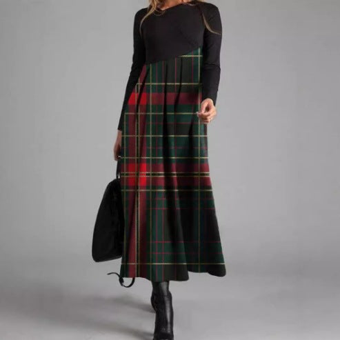 Women's Printed Long Sleeve Slim Dress