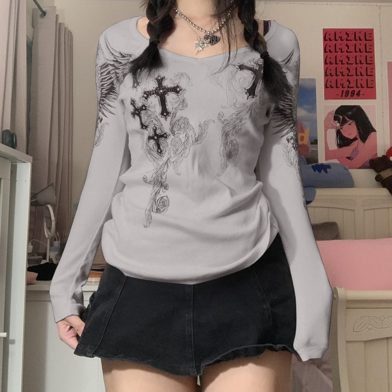 Women's Printed Long Sleeve T-Shirt