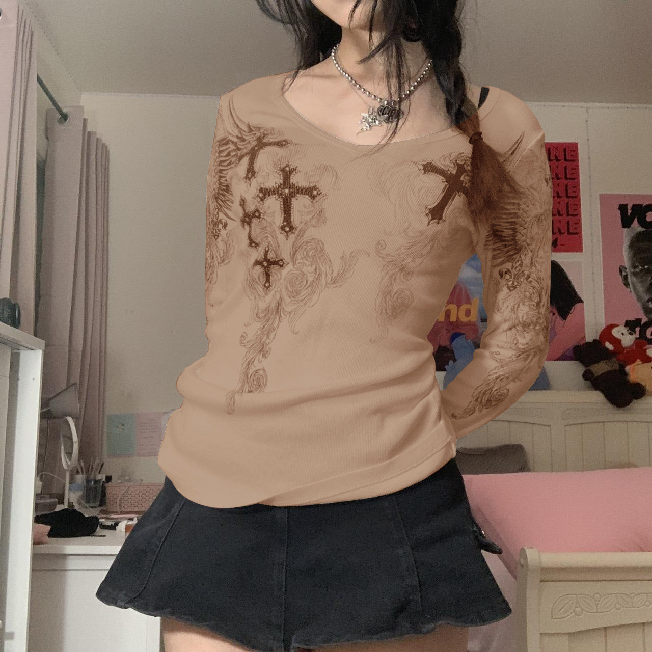 Women's Printed Long Sleeve T-Shirt