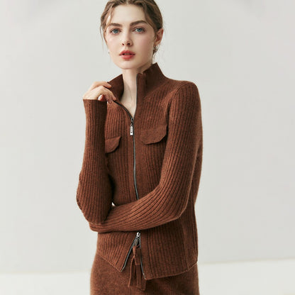 Women's Pure Cashmere Knitted Cardigan
