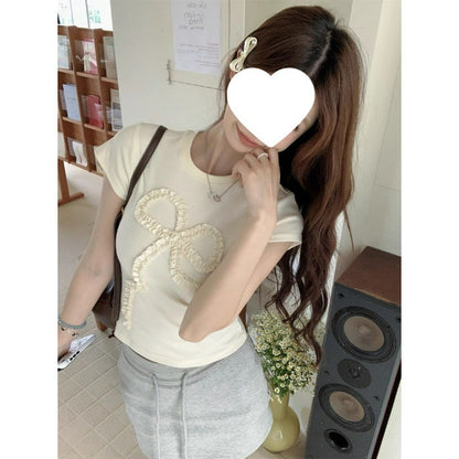 Women's Pure Cotton Bow Detail T-Shirt