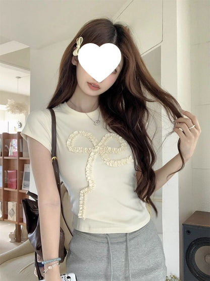 Women's Pure Cotton Bow Detail T-Shirt