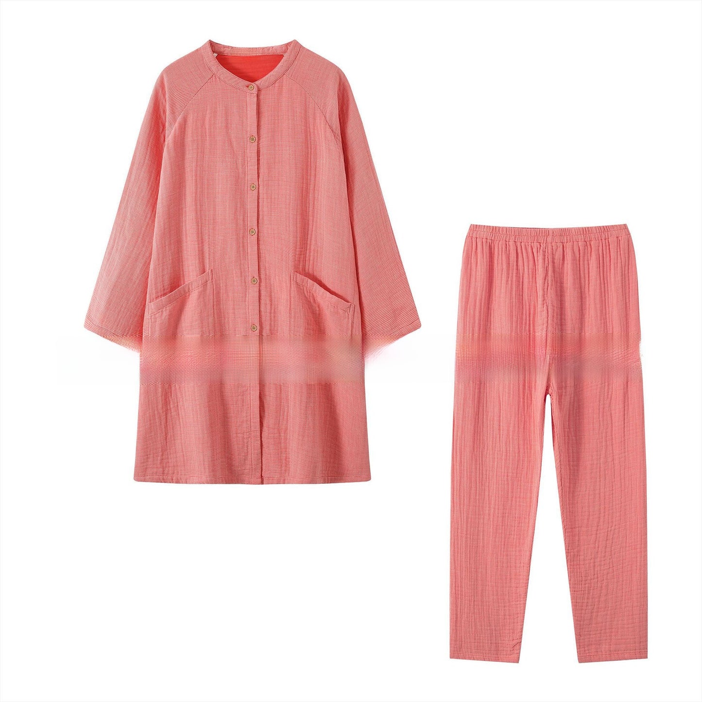 Women's Pure Cotton Japanese-Style Four-Layer Yarn Nightgown Suit