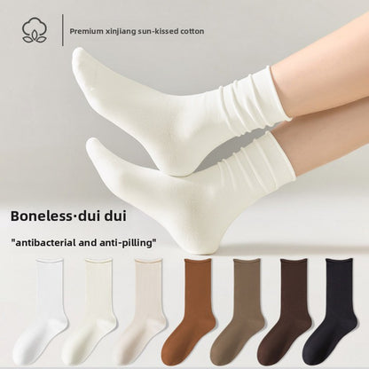Women's Pure Cotton Seamless Mid-Calf Socks