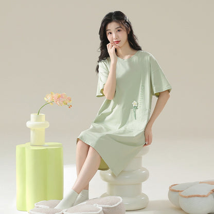 Women's Pure Cotton Short Sleeve Nightdress