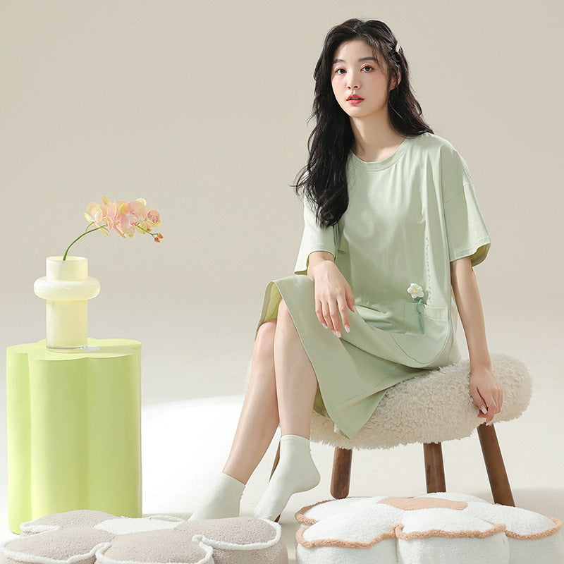 Women's Pure Cotton Short Sleeve Nightdress