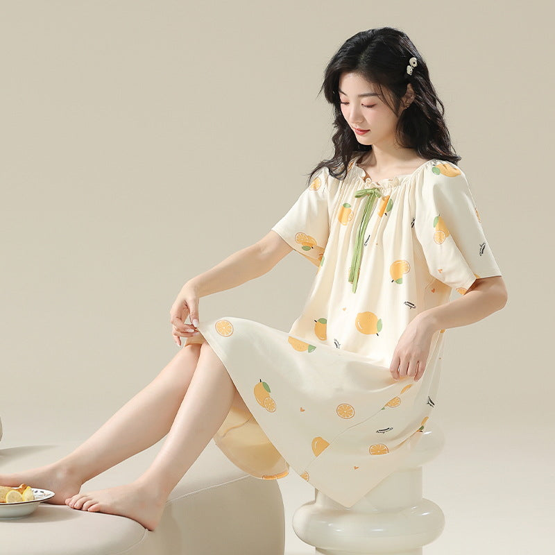 Women's Pure Cotton Short Sleeve Nightdress