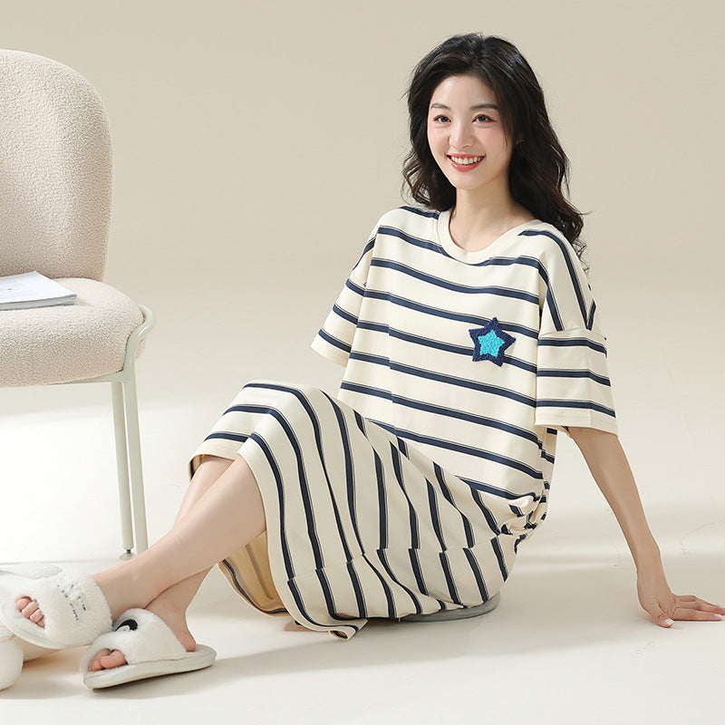 Women's Pure Cotton Short Sleeve Nightdress