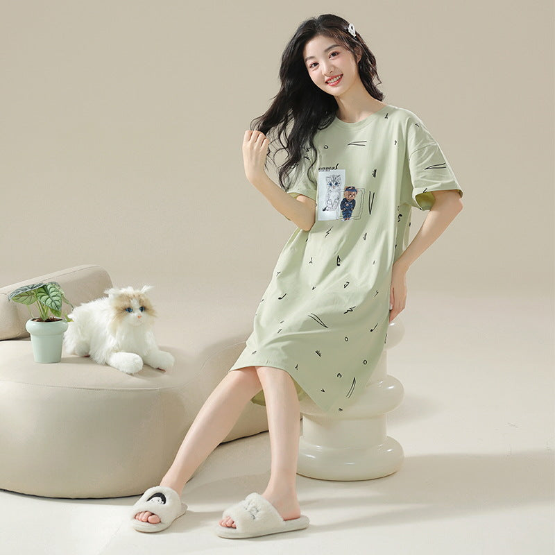 Women's Pure Cotton Short Sleeve Nightdress