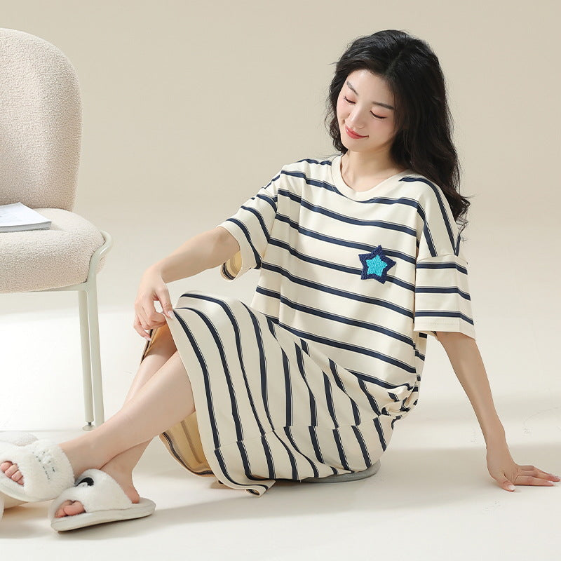 Women's Pure Cotton Short Sleeve Nightdress