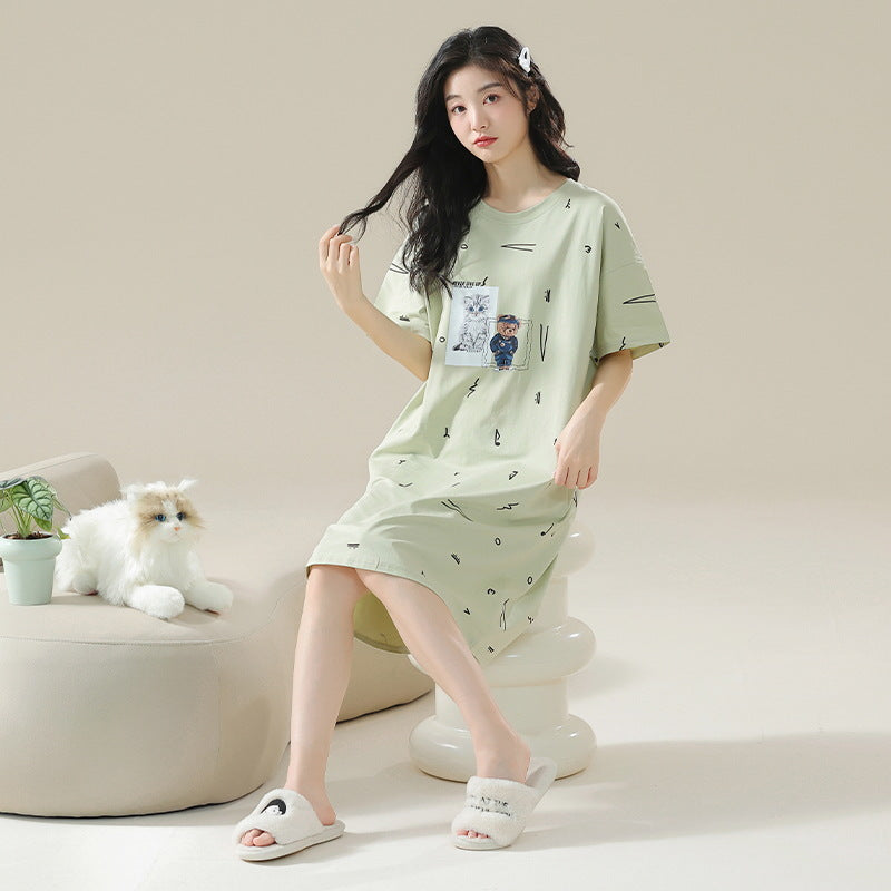 Women's Pure Cotton Short Sleeve Nightdress