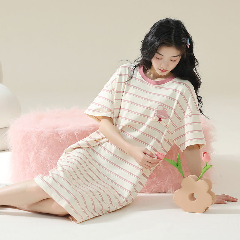 Women's Pure Cotton Short Sleeve Nightdress