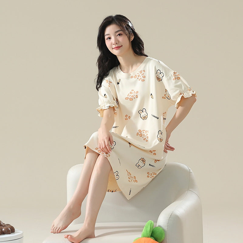 Women's Pure Cotton Short Sleeve Nightdress