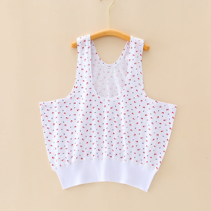 Women's Pure Cotton Summer Vest with Floral Print