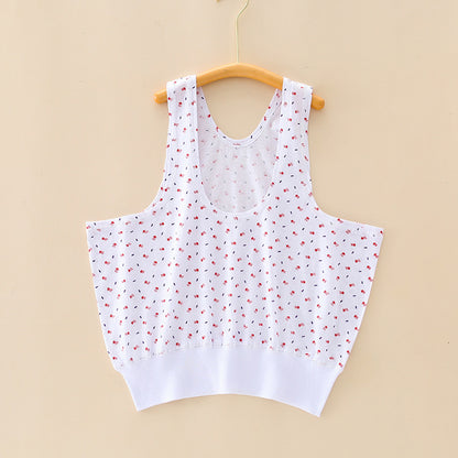 Women's Pure Cotton Summer Vest with Floral Print