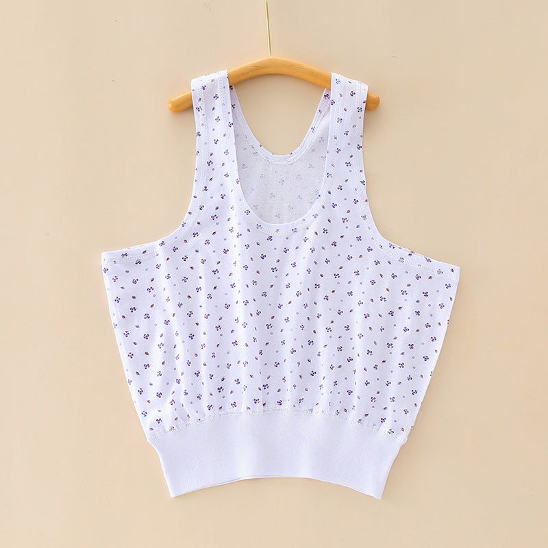 Women's Pure Cotton Summer Vest with Floral Print