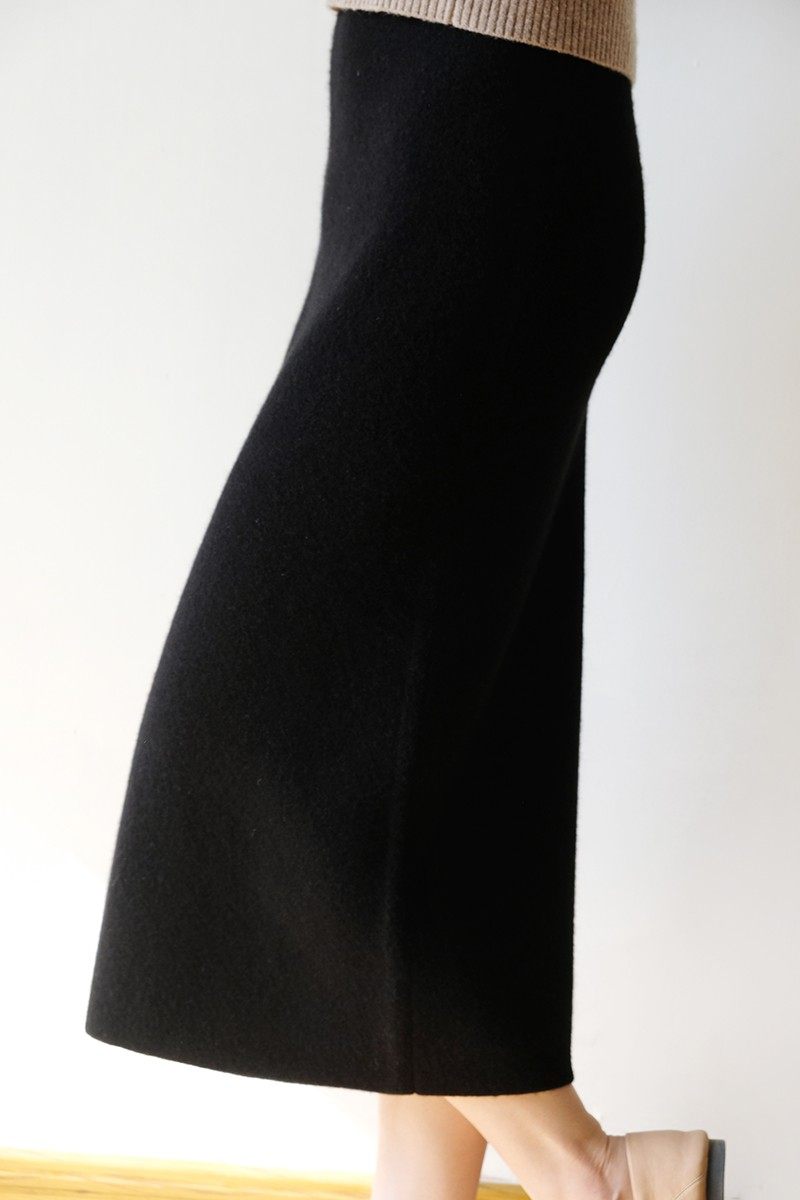 Women's Pure Wool Knit Pencil Skirt
