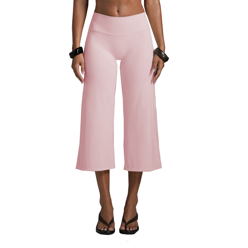Women's Quick-Dry Sports Bra and Wide-Leg Capri Set