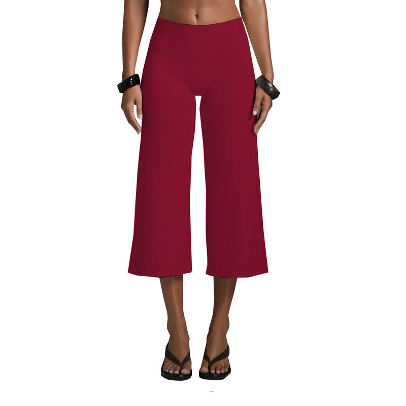 Women's Quick-Dry Sports Bra and Wide-Leg Capri Set